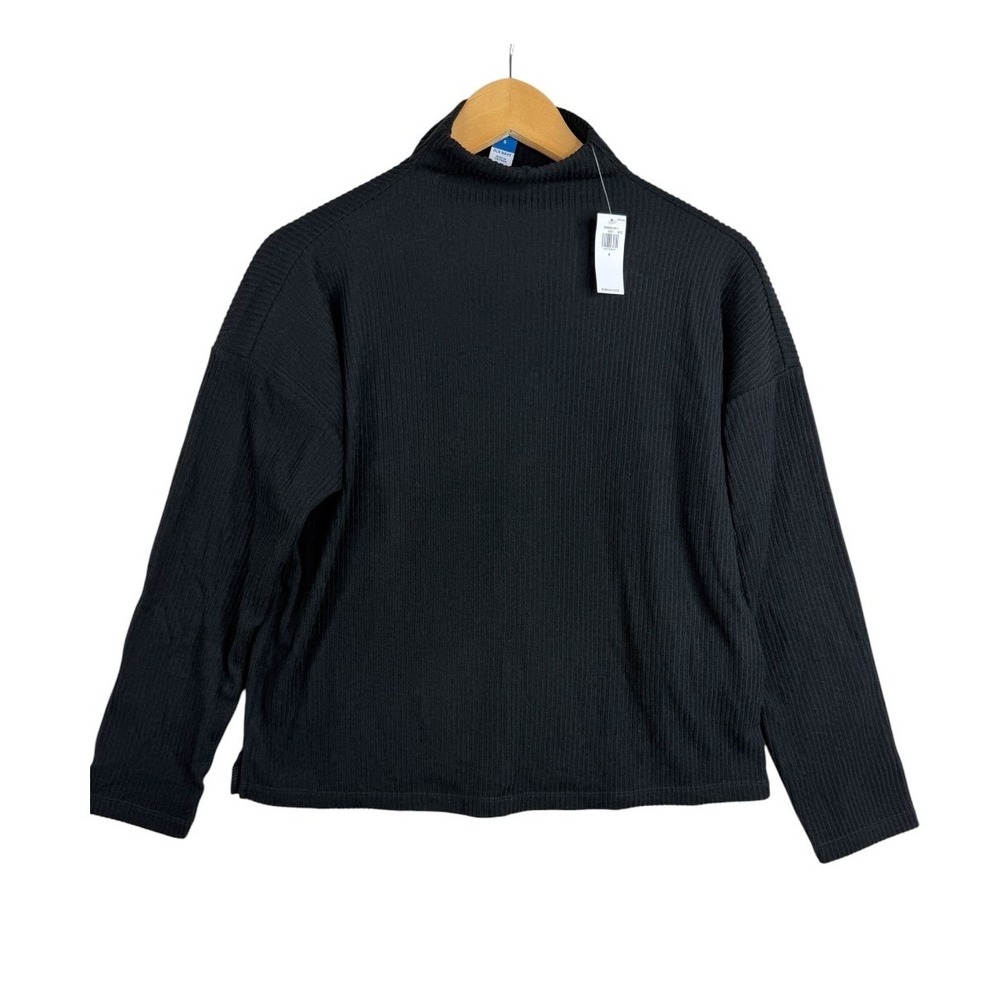 NWT Old Navy Ribbed Mock Neck Long Sleeve Sweater size Small Black